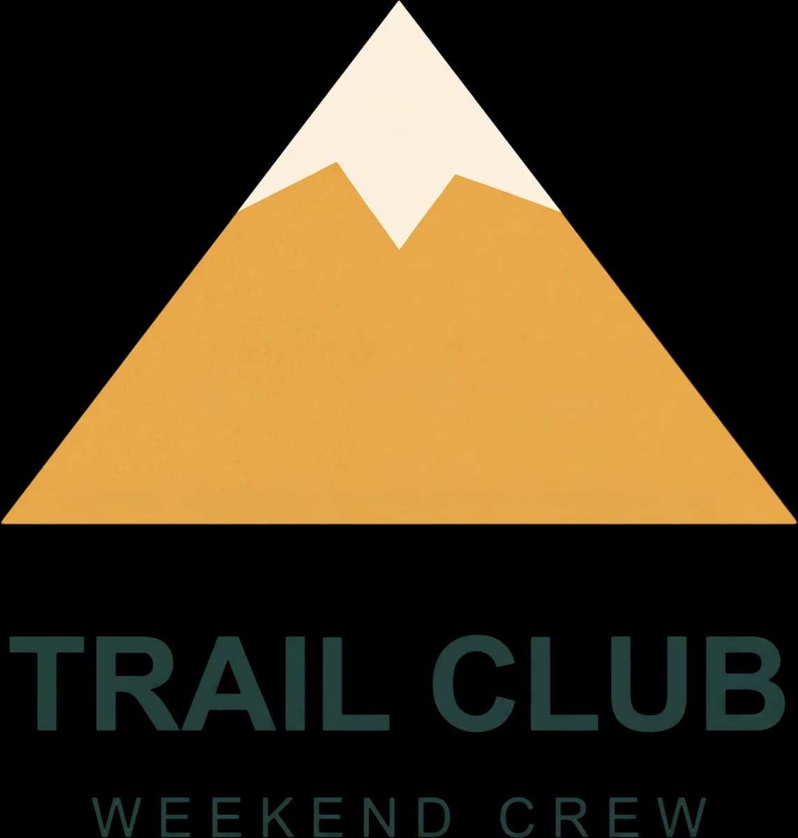 Actual selected first AI candidate retaining TRAIL CLUB and WEEKEND CREW, with changed texture and mountain geometry.