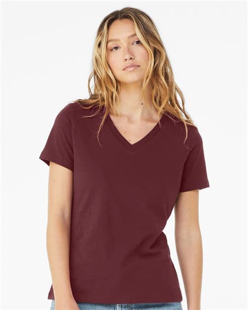BC6405 Bella Canvas Women's Relaxed Jersey Short Sleeve V Neck Tee